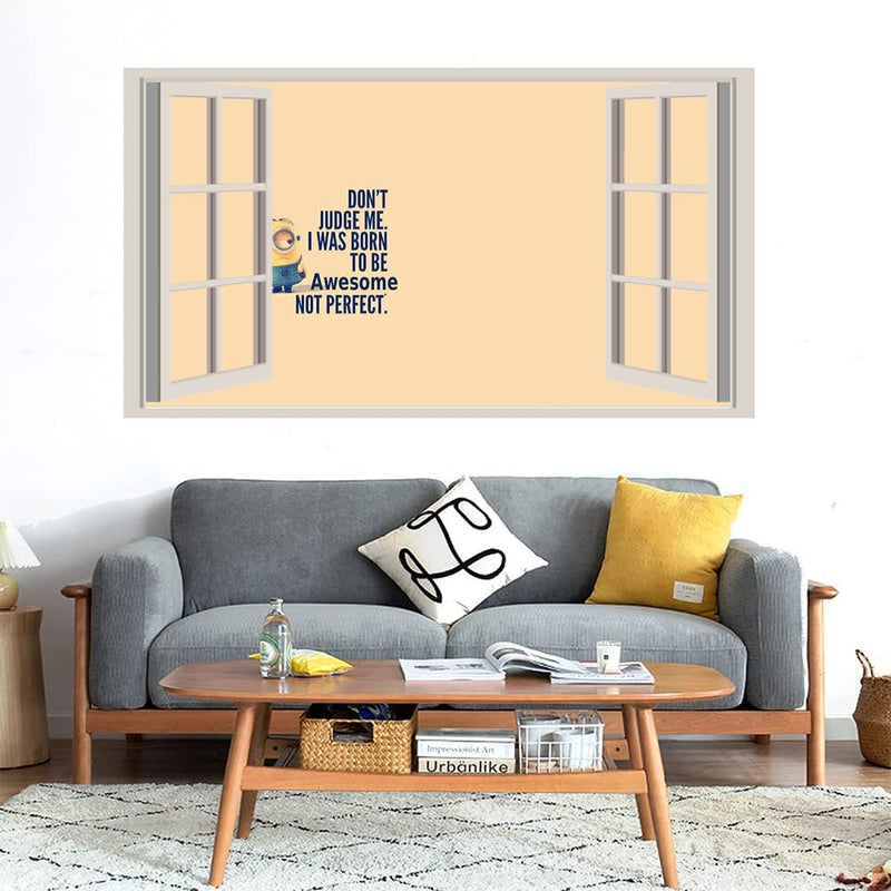 GADGETS WRAP Printed Wall Decal Sticker Fake Window Style Decal (90cm x 50cm) - to BE Awesome