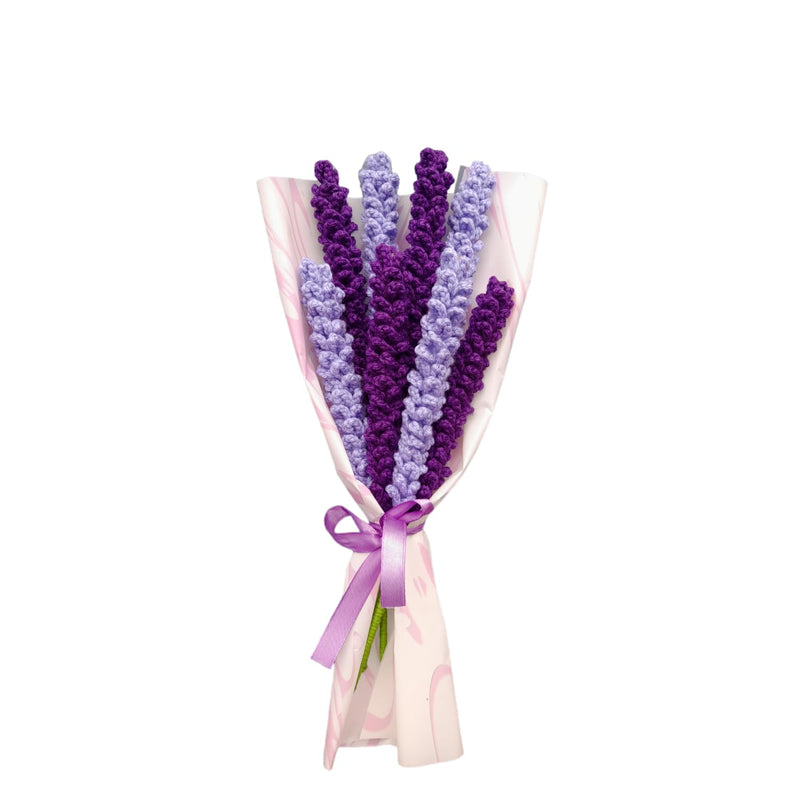 Crochet Lavender Flower Bouquet ~ Fully Handmade Artificial Flower Used 100% Acrylic Yarn ~ This Forever Flower Best Gift for Birthday, Anniversary, Wedding, Mother’s Day & Baby Shower…