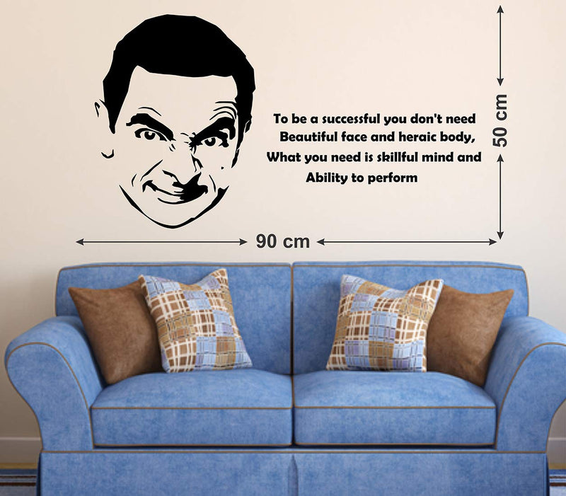 WALLSTICKY MR.Bean with to BE Success Quote Sticker