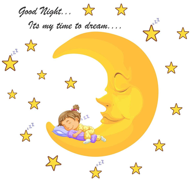 Tuffuk Good Night Large Vinyl Wallstickers for Home Decorations(80 cm x 70 cm)5TZ195