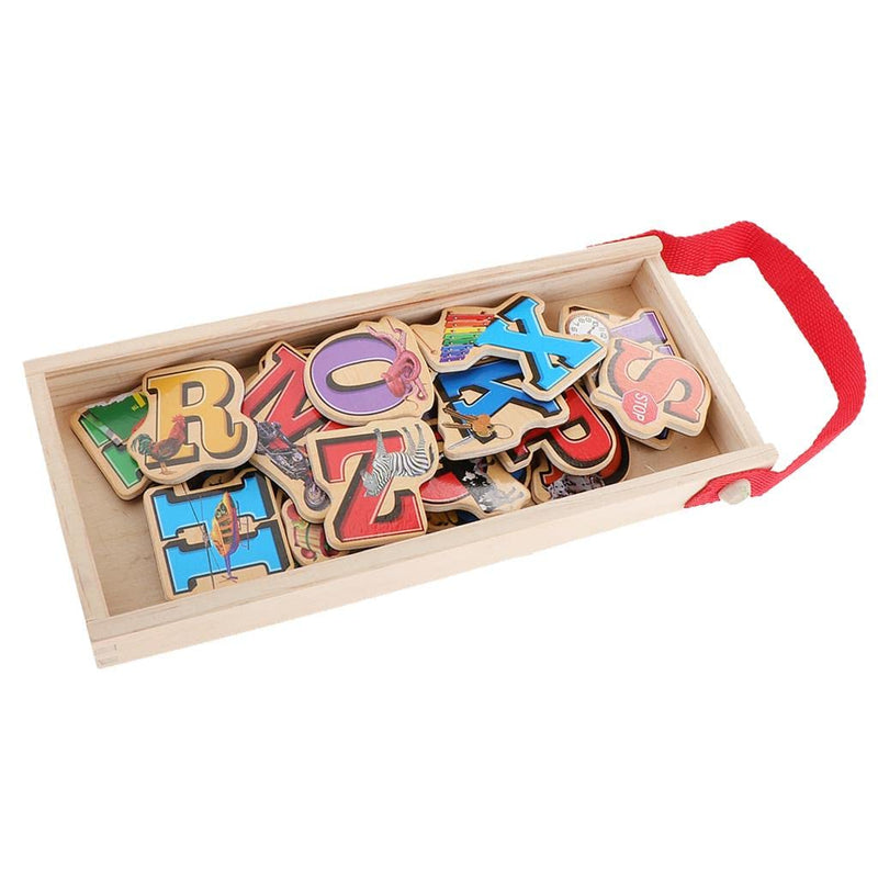 UJEAVETTE® Kids Wooden Cartoon Fridge Magnet Children Educational Toys Letters