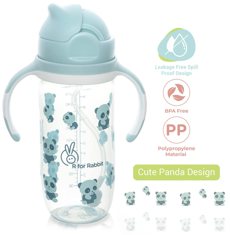 R for Rabbit Premium Bubble Baby Sipper |10 fl oz | Anti Spill Sippy Cup with Soft Silicone Straw BPA Free & Non Toxic for Baby/Kids of 9+ Months - (300 ml Blue)