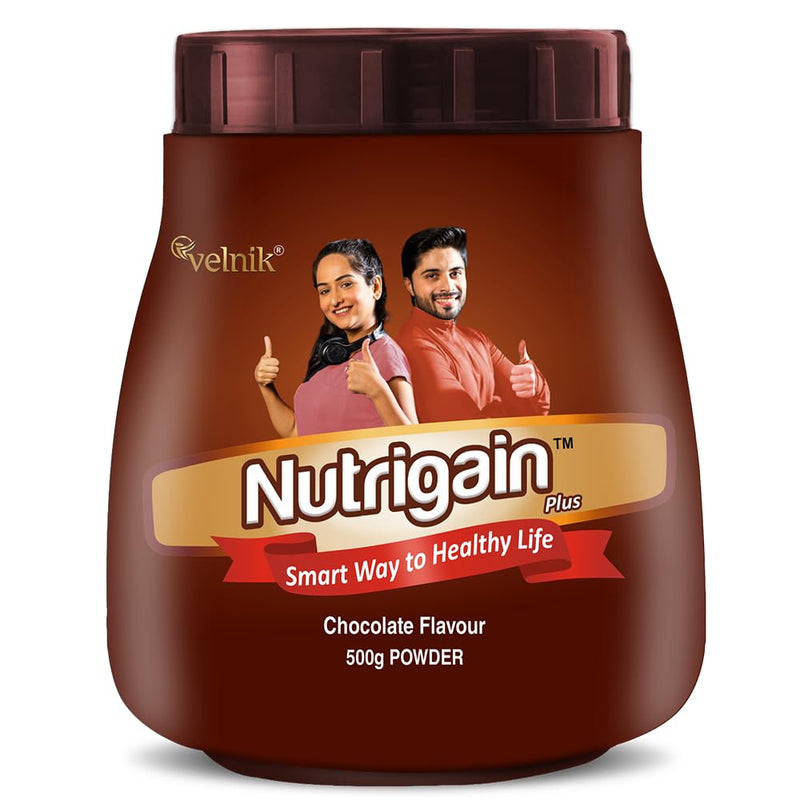 Nutrigain Plus Ayurvedic Weight Gainer Supplement Powder Chocolate Flavour 500 gm (pack of 2)