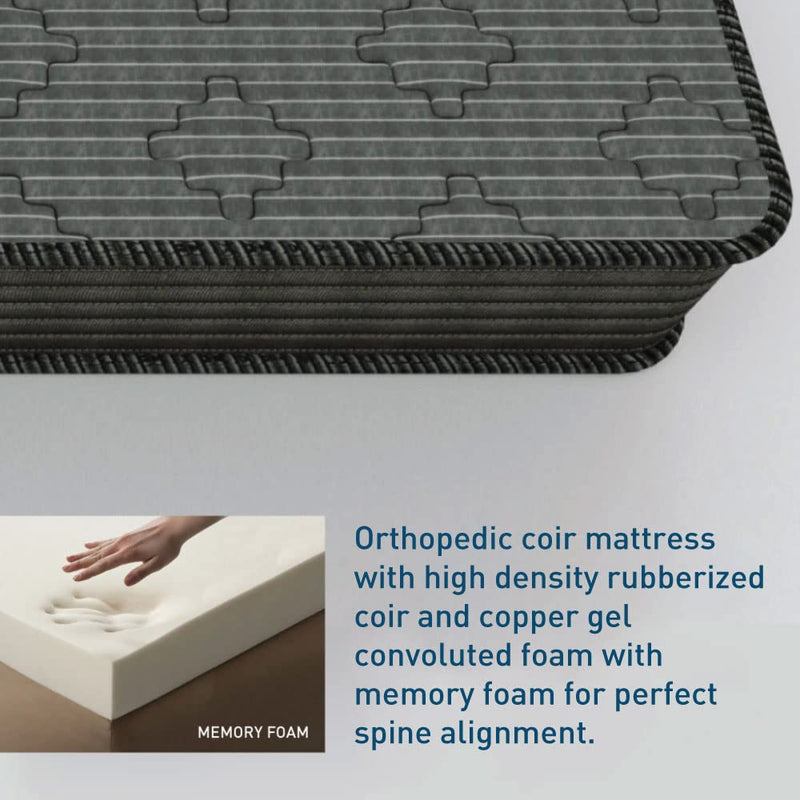 Centuary Mattresses Ortho Active 6 Inch Orthopedic Coir Memory Foam Mattress (78X72X6, King)