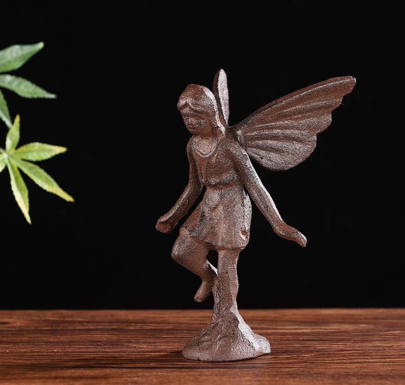 BRASSTAR Cast Iron Fairy Statue Collection Garden Home Office Desk Fairy Tale Decor Elf Angel Figurine PTWQ010