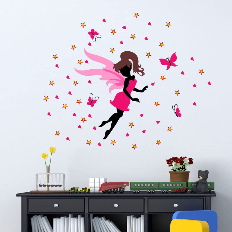 Delight Art Star with Angel and Butterfly Wall Sticker Size - ( 94*77 ) cm Model id - ( DAMC00340L )