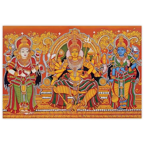 Indianara Rolled Sparkled Religious Art Print for Room Décor Digital Reprint 36 inch x 24 inch Painting (10780PST)