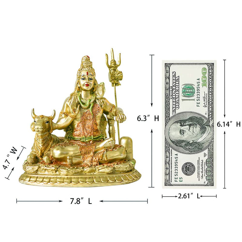 BangBangDa Hindu Lord Shiva Nandi Statue - Indian Diwali Gifts God Idol - India Ganpati Murti Pooja Item