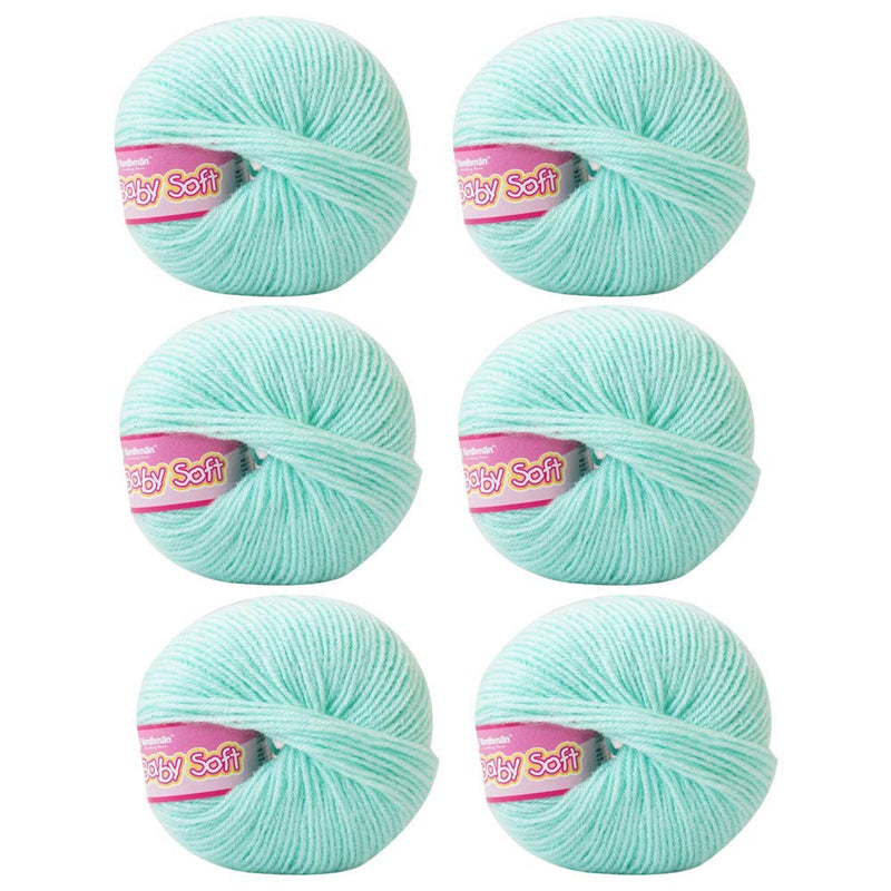 Vardhman Knitting Yarn Baby Soft Wool for Knitting, Kids Crochet Yarn Wool for Hand Knitting Art Craft, Knitting Wool Yarn for Sweater Scarves Hats and Dresses (6 Pcs, Soft Light Blue) 150 gram