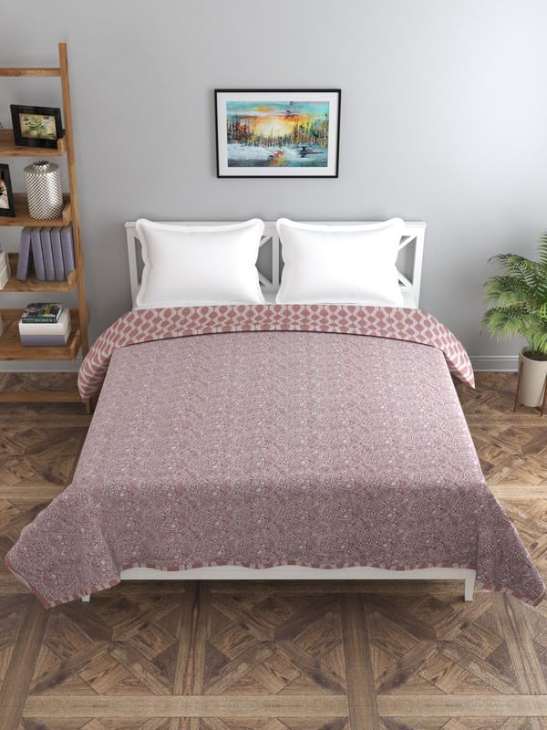 Florida Diva Cotton Reversible Dohar Topsheet for Double Bed Made for All Season Blanket Throws with Floral Print