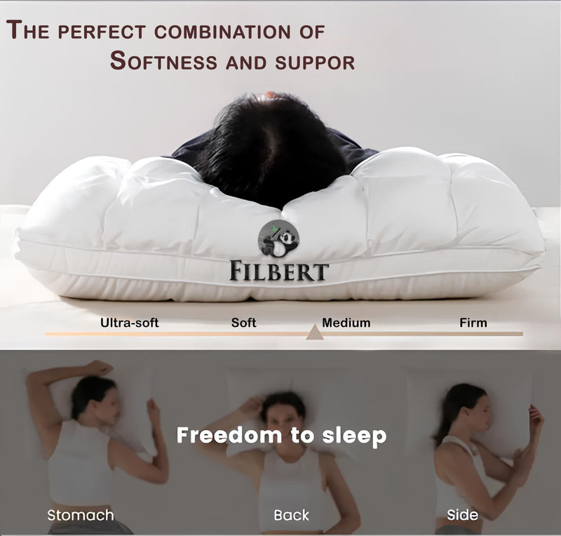 Filbert Super Soft Premium Box Buffle Pinch Pleate Adjustable Hight Pillows 18x28 Inch Standard Size Luxurious Down Alternative Sleeping Pillow | White - Set of - 4