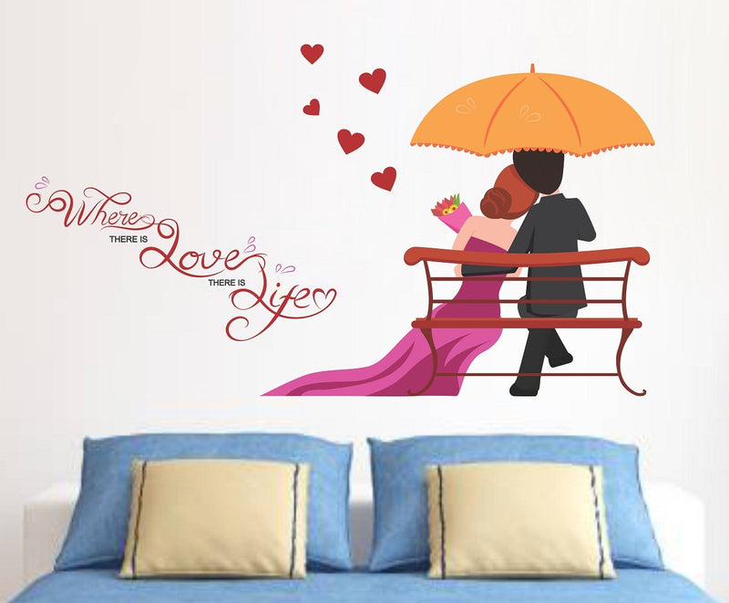 Wallstick Love Couples with Quotes wallstickers (Vinyl 100 cm x 55 cm)