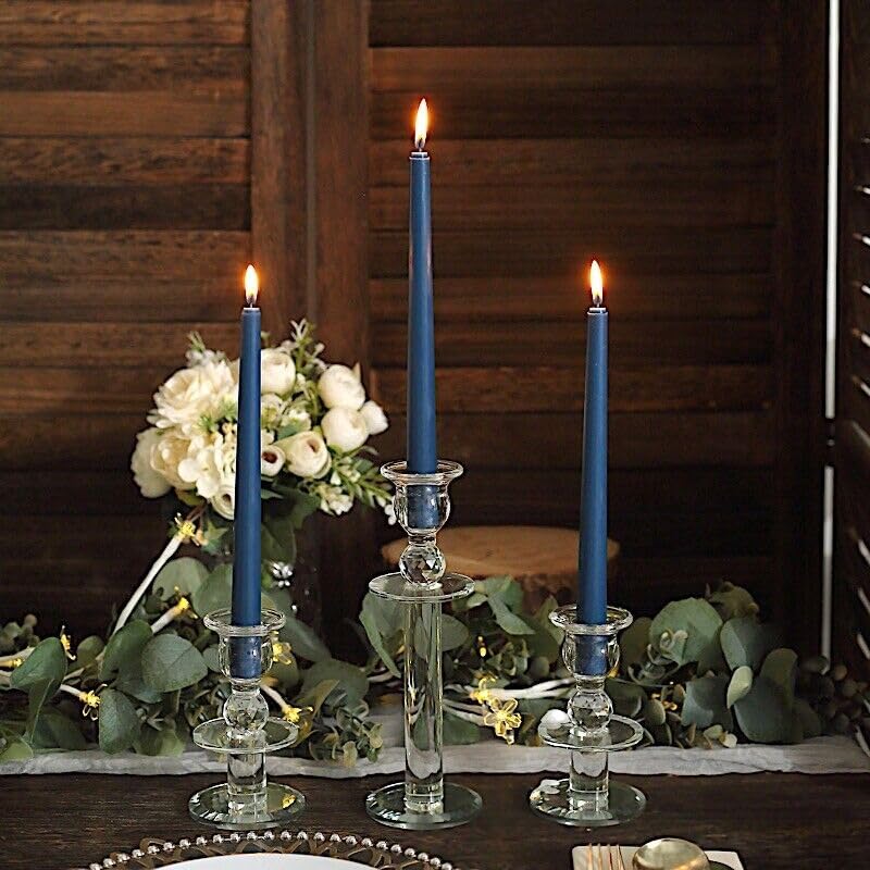 Weddings Parties and Gift 24 Navy Blue Premium 10" Taper Candles Unscented Dinner Party Wedding vngift9889