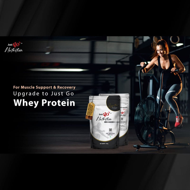 JUST GO NUTRITION 100% Whey Protein Concentrate| 23g Protein(15 servings) with Digestive Enzymes and No Added Sugar| Quality Protein for Muscle Building|450g (Unflavoured) (IMPORTED INGREDIENTS)