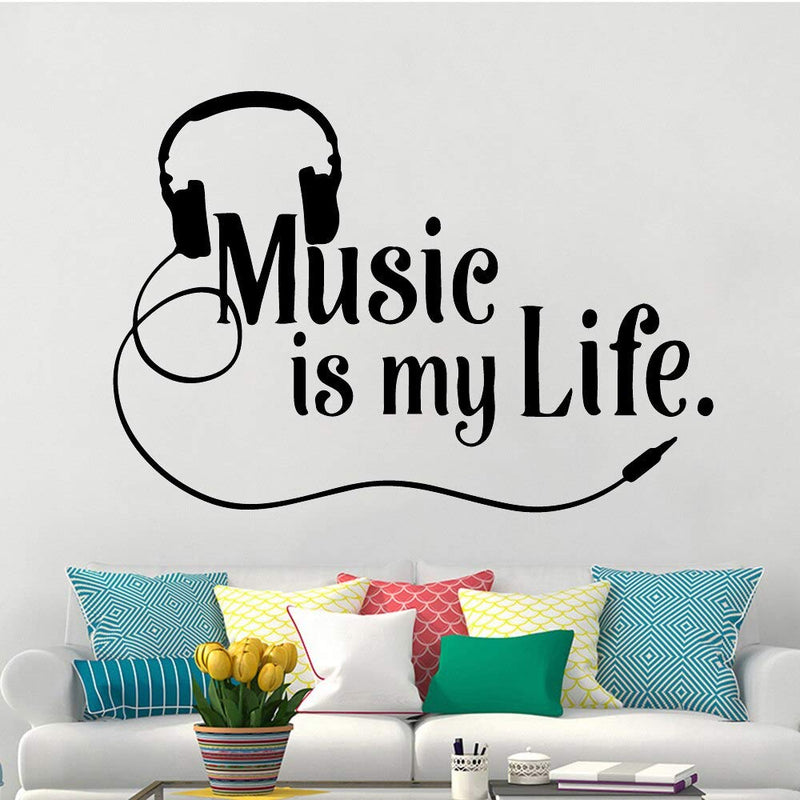 GADGETS WRAP Wall Decal Vinyl Sticker Wall Decoration - Stiker Dinding Modern Kehidupan Musik Stiker Kutipan Keluarga untuk Kamar Anak-anak Stiker