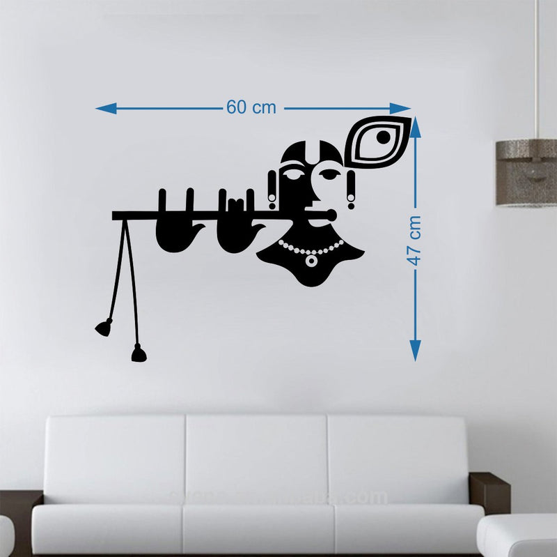 Walltech Combo of 4 Wall Sticker Lord Ganesha-(60 x 60 cms) | sb Folk Band-(11 x15 cms) | Lord Krishna-(47 x 60 cms) | Peacock-(120 x 90 cms) - Material Vinyl