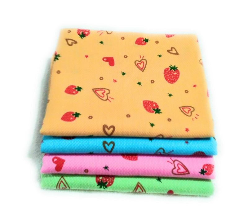 Cotton Colors Cotton Bath Towel (Pack of 4, Large Multicolor, Berry Printed Design)