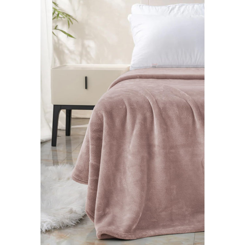 Cloth Fusion Fleece AC Blanket Double Bed, Lightweight Cozy Soft Premium Plush Blanket, 86X88 inches or 220X223.5 cm (Blush Pink)