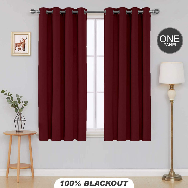 Divine Casa Polyester Fully Sunblock Blackout Window Curtain for Living Room 5 feet Long 1 PCS (Dark Maroon)