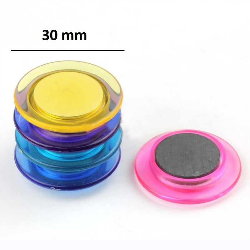 eS³kube 30mm Magnetic Fridge Buttons (Assorted Colour) - Pack of 10