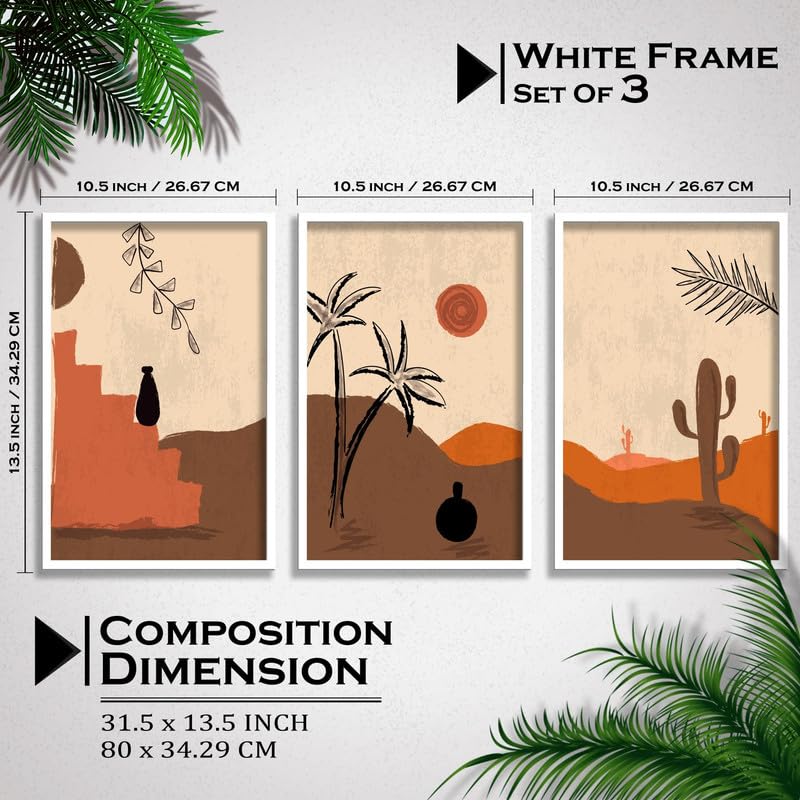 SAF paintings Set of 3 Modern Boho Art Wall Painting For Home And Office ol-COMBO-2220-K3