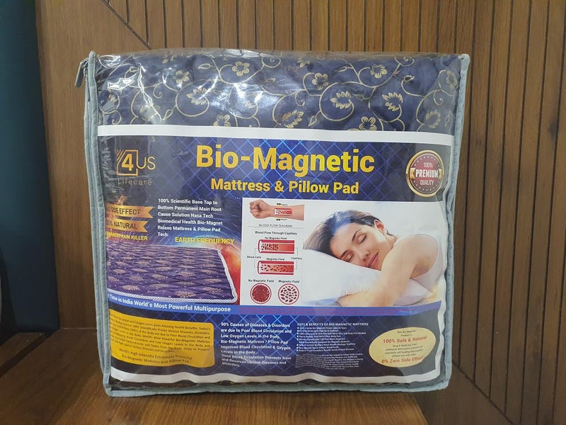 Bio Magnetic Mattress Topper/Pad BLUE (4x6 feet) & with 1 Pillow Pad Magnetic Therapy