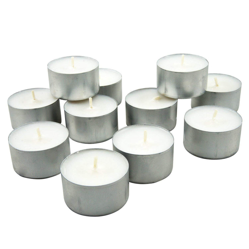 BiTNiX Paraffin Wax TeaLight Candles Unscented Wax Tealight Candles Smokeless Dripless Long Lasting Diya Candles for Diwali and Festival Decoration 8-9 Hour Burning Time (White) (Pack of 100)