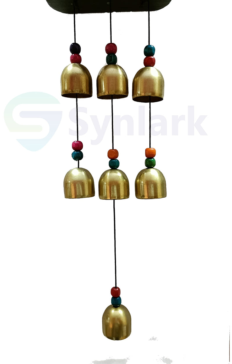 Synlark Effil Tower 7 Bell Feng Shui Positive Energy Metal Wind Chimes for Home & Office Decoration (21 inch) (Effil Tower 7 Bell)