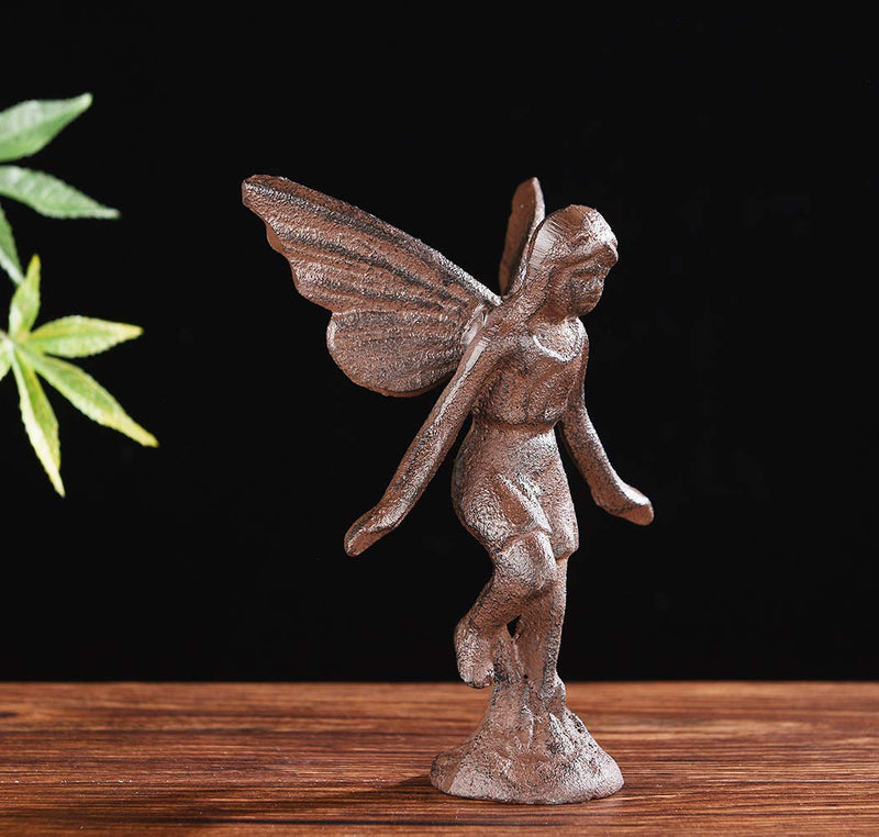 BRASSTAR Cast Iron Fairy Statue Collection Garden Home Office Desk Fairy Tale Decor Elf Angel Figurine PTWQ010