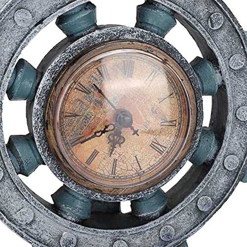 Retro Clock, 6.5 X 2.6 X 8.7in Nostalgic Rudder Shape Retro Table Clock Desktop Ornament Outdoor Clock for Living Room for Study Room for Office