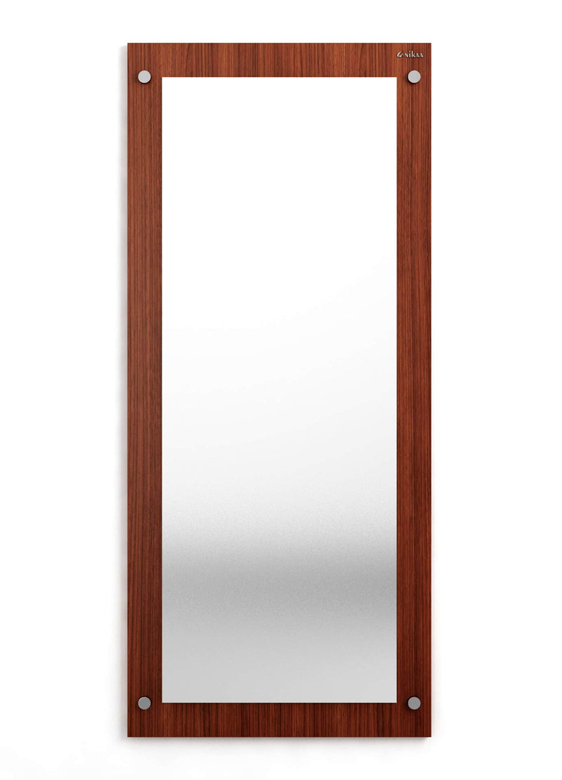 Anikaa Sofi Engineered Wood Dressing Wall Mirrors Wall Hanging Mirrors Full Length Mirror Wall Mounted Dressing Mirror for Living Room (Walnut) D.I.Y