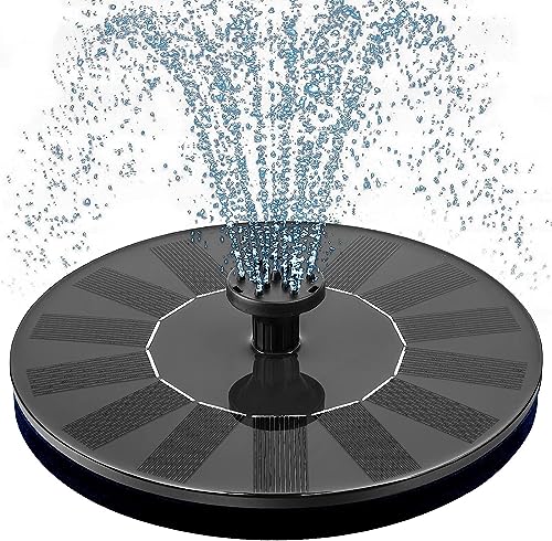 TRIDEO Solar Bird Bath Fountain Pump, Upgrade Solar Fountain with 5 Nozzle, Free Standing Floating Solar Powered Water Fountain Pump for Bird Bath, Garden, Pond, Pool, Outdoor_SA017