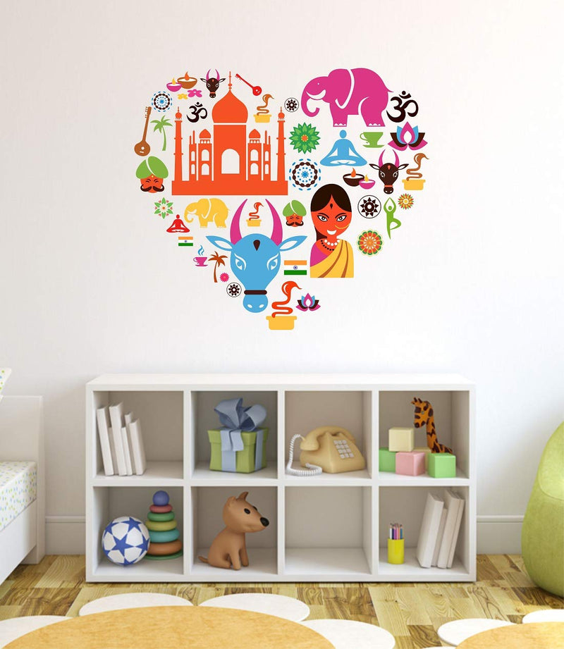 Tuffuk Traditional India Large Vinyl Wallstickers for Home Decorations(50 cm x 50 cm)4TZ286