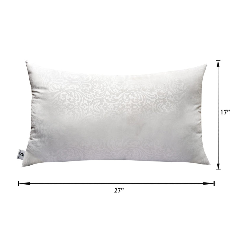 COSWEL Set of 3 Jacquard Sleeping Bed Pillow Soft Comfortable Washable Insert (17x27 inch, White)