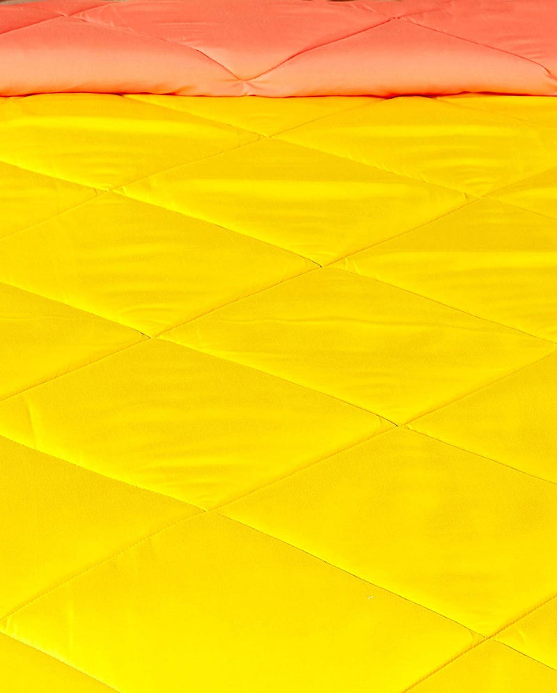 AMZ Microfiber 300 TC Reversible Blanket (Yellow & Orange_King)