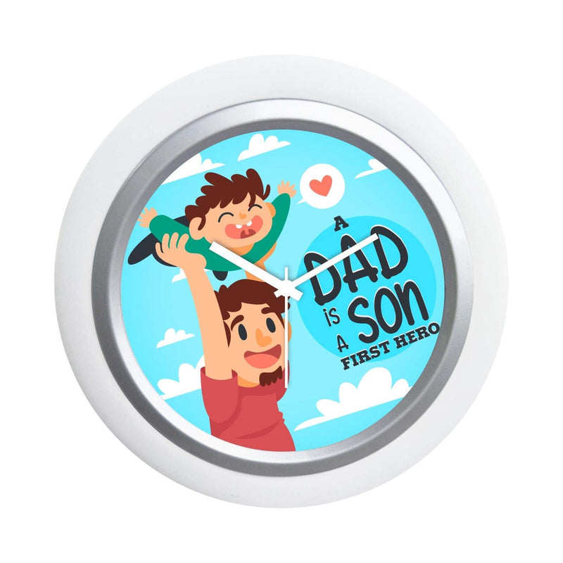 TheYaYaCafe Yaya Cafe Dad is Sons First Hero Desk Clock for Father - 6x6 inches