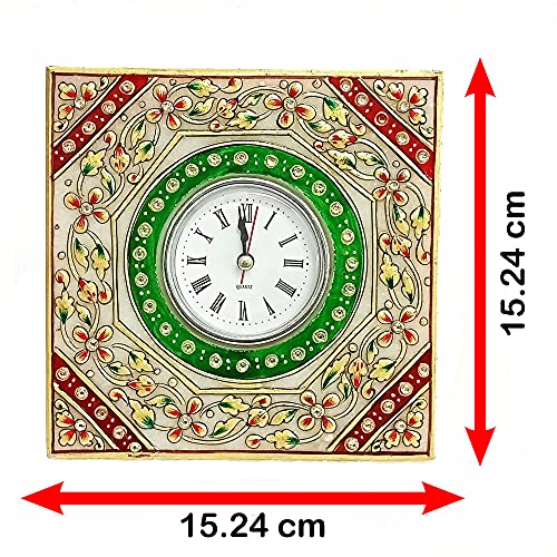 Handicraft Kingdom Table Clock for Kids Room Girls & Boys for Birthday Gift with Ganesh Chowki| Approx Size (6 x 6 Inch) & Wt (600 Gm) Pack of 3