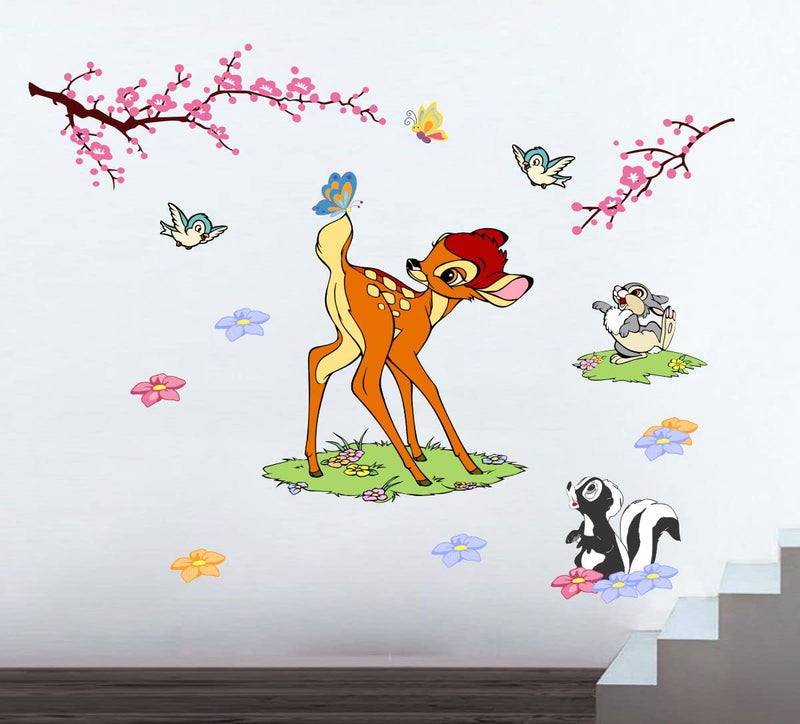 Decor Kraft Deer with Butterflies Wall Sticker & Decal,Size- 58 Cm X 50 Cm,Animals