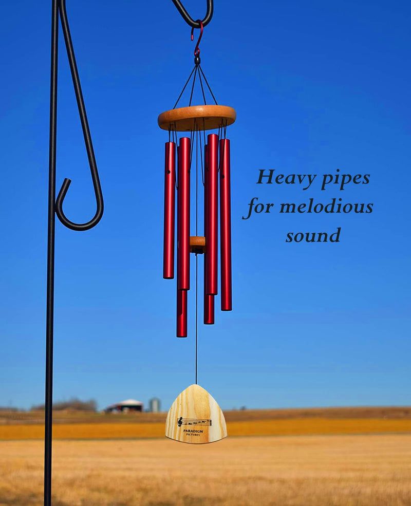 BIG wind chimes for home positive energy items for good luck (red)