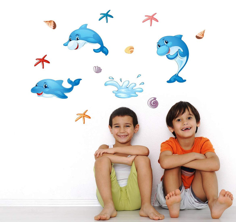 Tuffuk Dolphins Large Vinyl Wallstickers for Home Decorations(110 cm x 80 cm)5TZ234