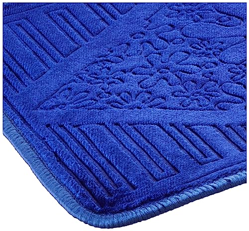 Amazon Brand - Solimo Premium Super Soft Fleece Rectangular Doormat for Home|Room|Office - Blue (38 X 58 Cm)