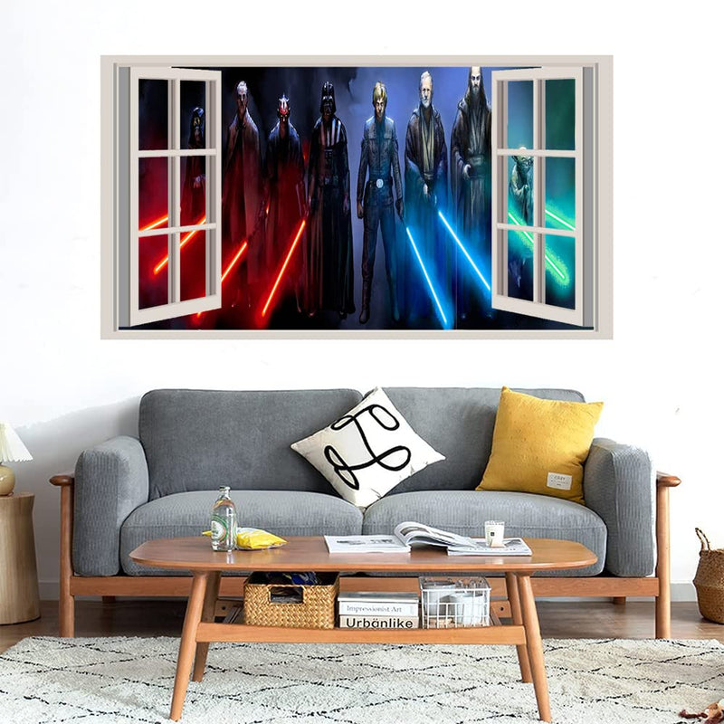 GADGETS WRAP Printed Wall Decal Sticker Fake Window Style Decal (90cm x 50cm) - Kylo Fighters