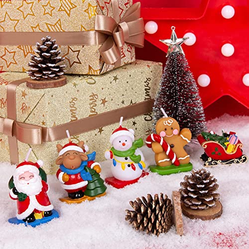 ATORSE® Xmas Candle Decor Multi-Shape Unscented Home Bedroom Romantic Gift Skateboarding Santa