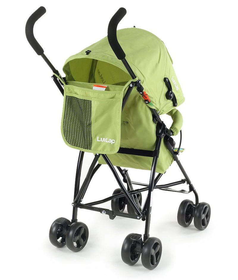 LuvLap Tutti Fruti Baby Stroller/Buggy, Compact & Travel Friendly Baby pram, for Baby & Kids, 6-36 Months, with 5 Point Safety Harness, Adjustable seat Recline, 15Kg Capacity (Green)