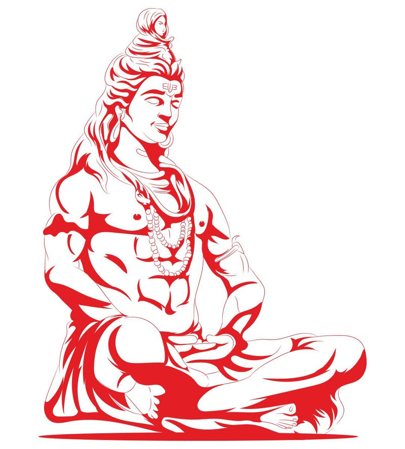 Decor Kraft Shiva Wall Sticker & Decal,Size- 53 Cm X 32 Cm,Religious