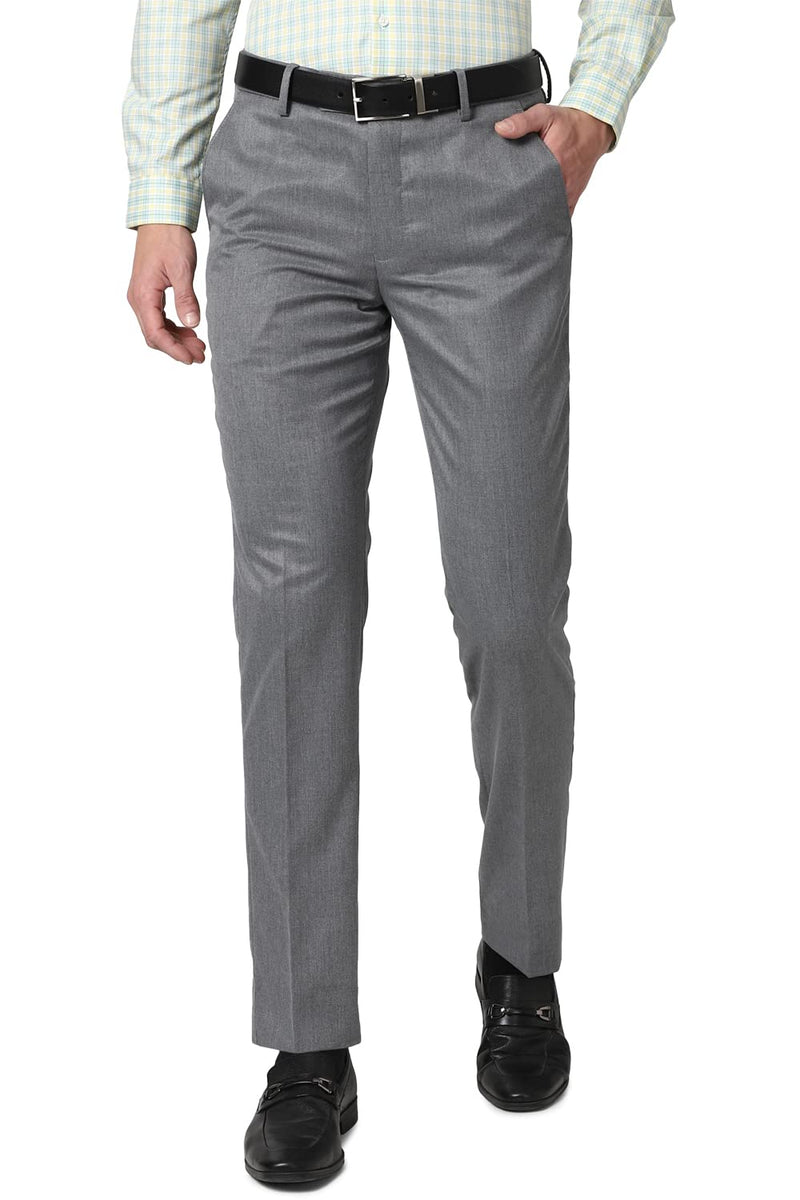 Peter England Men's Slim Work Utility Pants (PETFOSLB936447_Light Grey_92)