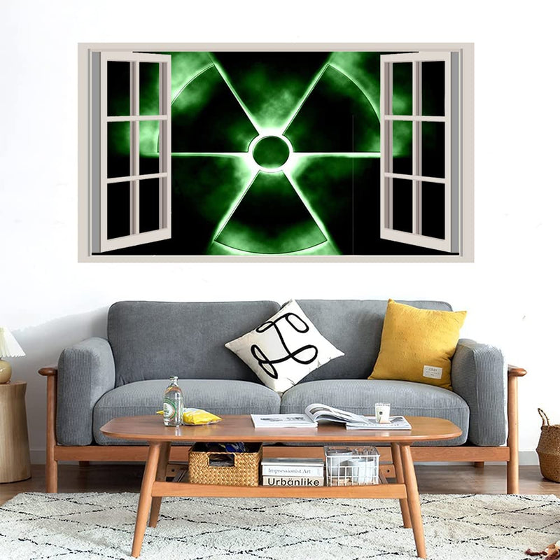 GADGETS WRAP Printed Wall Decal Sticker Fake Window Style Decal (90cm x 50cm) - Radioactive with The Danger