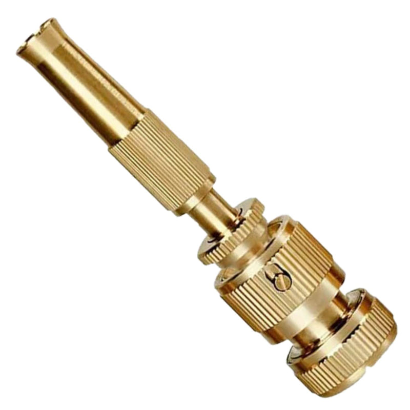 Ugaoo High Pressure Brass Nozzle Gun for 1/2" Garden Hose Pipe, Perfect for Car Bike Washing & Gardening Water Pipe (Push-Fit Brass Nozzle)