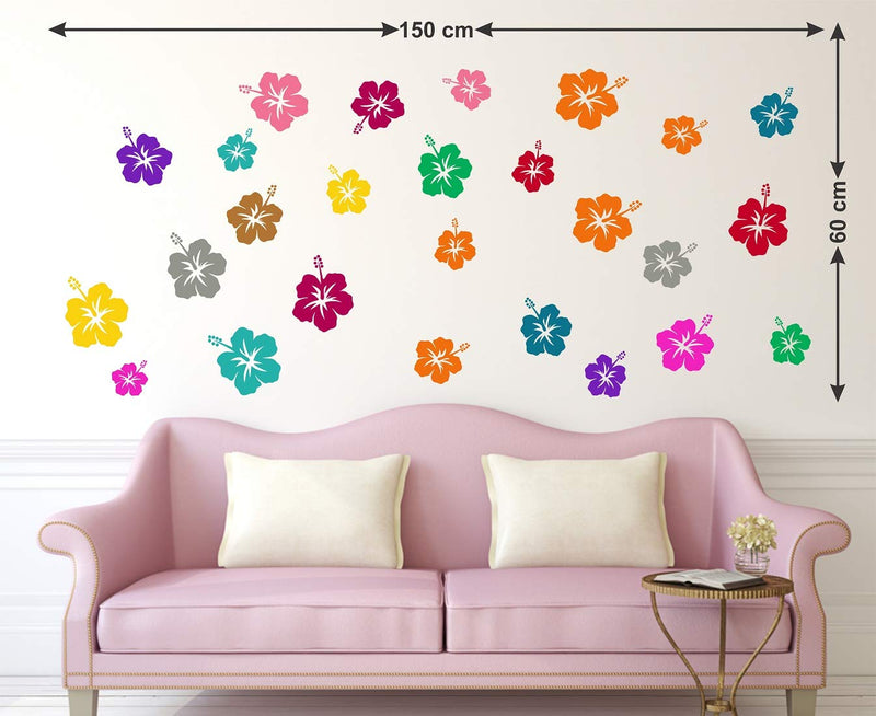 Tuffuk Colourfull Flowers Large Vinyl Wallstickers for Home Decorations(150 cm x 60 cm)5TZ275