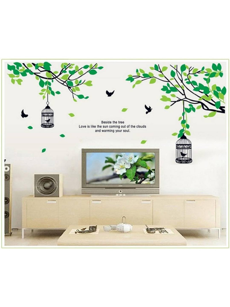 HEUREKA Large Pink Hibiscus Flower Bird Cage PVC Vinyl Home Decor Wall Sticker (60 CM X 90 CM)